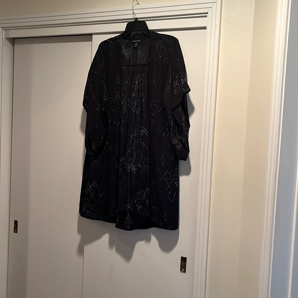 Eileen fisher kimono style silk jacket. Black and cream pattern. RARE - Picture 2 of 13
